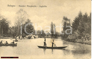 Cartolina originale da collezione 1930 ca BOLOGNA Laghetto Giardini MARGHERITA Animata FP 1