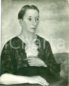 Fotografia d epoca originale 1936 FIRENZE MOSTRE ARTE Mario ROMOLI Ritratto con gatto Fotografia coeva quadro 1
