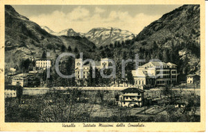 Cartolina originale da collezione 1939 VARALLO VC Panorama e ISTITUTO MISSIONI della CONSOLATA Cartolina FP VG 1