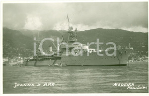 Cartolina originale da collezione 1930 MADEIRA Marina francese Incrociatore JEANNE D ARC 1