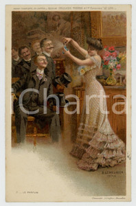 1910 ca Artist Basile LEMEUNIER - DELHAIZE FrÃ¨res -  Le parfum *Postcard nÂ°5  Cartolina postale d'epoca, non viaggiata.CONDIZIONI: GFORMATO: FP     originale e autentica 1
