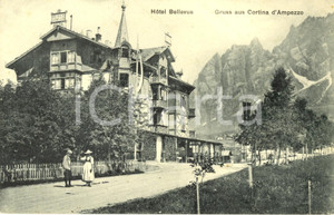 Cartolina originale da collezione 1915 ca CORTINA D AMPEZZO BL Veduta dell HOTEL BELLEVUE Cartolina FP NV 1