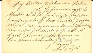Documento originale, autentico 1882 VICENZA Scuola Industriale  Direttore Antonio SOZZI a Melchiorre GULLER 1