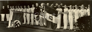 Fotografia d'epoca originale 1936 MILANO Le squadre di ATLETICA italiana e tedesca 1