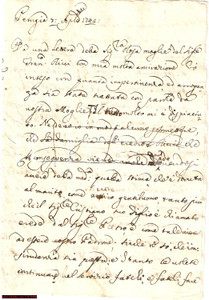 Manoscritto, lettera originale 1742 PERUGIA Resoconto lite RICCI bettoliere malfamato 1