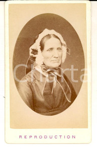 Fotografia d epoca originale 1880 ca LE MANS F Anziana donna con cuffietta Fotografia GUSTAVE CDV 1