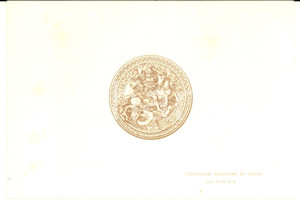 Oggetto da collezione cartaceo 1958 GENOVA Comando Militare di Zona Biglietto auguri VINTAGE 18 x 12 cm 1