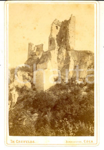 Fotografia d epoca originale 1880 GERMANIA Ruderi di un castello Foto ARTISTICA Thomas CREIFELDS 11x17 cm 1