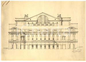 Fotografia d epoca originale 1927 ROMA Marcello Piacentini Teatro REALE dell OPERA Foto coeva del progetto 1