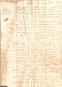 Documento originale, autentico 1848 PENNE PE CANTAGALLO non paga affitto a D'ASSERGIO 1