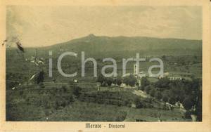 Cartolina originale da collezione 1920 ca MERATE LC Veduta del paese e delle campagne Cartolina postale FP NV 1