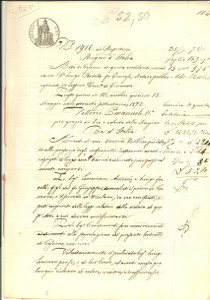Documento originale, autentico 1872 CREMONA Luigi SEMINARI cede quota ereditÃ  paterna al fratello Antonio 1