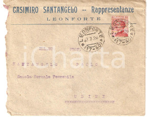 Oggetto da collezione cartaceo 1926 LEONFORTE EN Casimiro SANTANGELO Rappresentanze Busta VUOTA 1