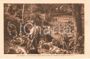 Cartolina originale da collezione 1916 VAL D'OLIVI Volontari varcano Confine Pontificio Scena dal film *CINEMA 1
