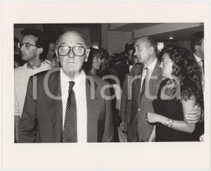 Fotografia d epoca originale 1985 ca RAI Giuseppe ROSSINI Antonia e Ciriaco DE MITA Foto 25x20 cm 1