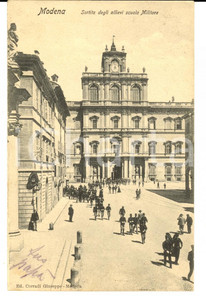 Cartolina originale da collezione 1904 MODENA SCUOLA MILITARE La sortita degli allievi Cartolina FP VG 1