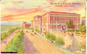 Cartolina originale da collezione 1930 Perugia  Brufani & Palace Hotels Bellavista 1