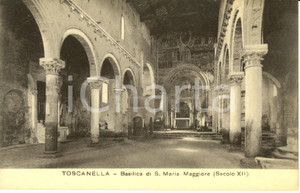 Cartolina originale da collezione 1915 ca TUSCANIA VT Interno basilica SANTA MARIA MAGGIORE Cartolina FP NV 1