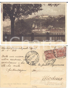 Autografo originale 1919 MONDOVI  CN Panorama Cartolina Spartaco MAJANI Comandante ALPINI FP VG 1