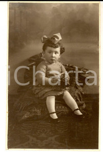Fotografia d epoca originale 1927 MILANO Ritratto di bambina con una rosa Foto cartolina GANDINI 1