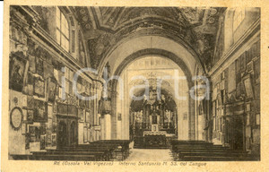 Cartolina originale da collezione 1949 RE (VB) OSSOLA - VAL VIGEZZO Interno SANTUARIO Madonna del SANGUE * FP VG 1