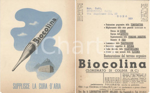 Cartolina originale da collezione 1952 MILANO Laboratori BOUTY Farmaco BIOCOLINA Illustr. 1