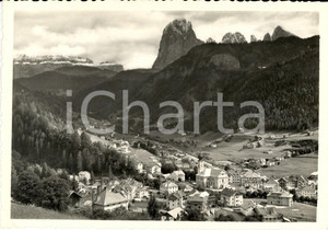 Cartolina originale da collezione 1950 ORTISEI (BZ) Val GARDENA Veduta paese verso SELLA e SASSOLUNGO *FG VG 1