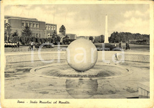 Cartolina originale da collezione 1937 ROMA Stadio MUSSOLINI con Monolite e fontana della PALLA Cartolina ANIMATA 1