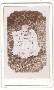 1880 ca ITALIA (?) Ritratto di bambino nel prato - Fotografia CDV Fotografia d'epoca, montata su cartoncino rigido. FAIR/discreto Lievi smussature agli angoli Formato: 6x10 cm originale e autentica 1