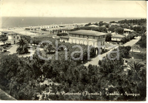 Cartolina originale da collezione 1953 MARINA DI PIETRASANTA LU Giardini e spiaggia a FIUMETTO Cartolina FG VG 1