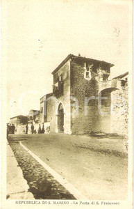 Cartolina originale da collezione 1936 REPUBBLICA DI SAN MARINO La Porta di SAN FRANCESCO *Cartolina ANIMATA FP VG 1