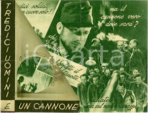 Materiale pubblicitario d’epoca 1936 CINEMA G. FORZANO Tredici uomini e un cannone  Volantino film 1