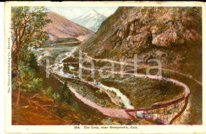Cartolina originale da collezione 1908 GEORGETOWN COLORADO The Loop VINTAGE postcard THYASER pub. 1