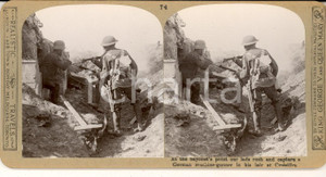 Fotografia d epoca originale 1918 WW1 THE GREAT WAR CROISILLES A German machinegunner captured Photo nÂ°74 1