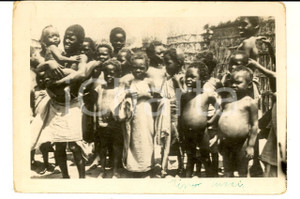 Cartolina originale da collezione 1936 AOI ERITREA COSTUMI Un gruppo di bambini Foto cartolina postale FG 1