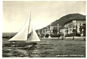 Cartolina originale da collezione 1958 GARDONE RIVIERA BS Lago di Garda GRAND HOTEL Vela Cartolina animata VG 1