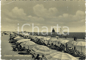 Cartolina originale da collezione 1955 CESENATICO FC Veduta della spiaggia  ANIMATA FG 1