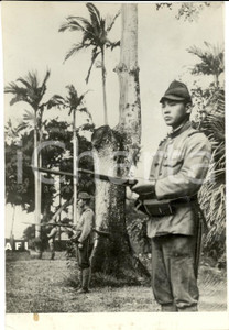 Fotografia d epoca originale 1941 MALACCA WW2 Sentinelle giapponesi nell INDOCINA occupata Fotografia 1