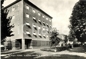 Cartolina originale da collezione 1956 ACQUI TERME AL Albergo REGINA e stabilimenti esterni Cartolina FG VG 1