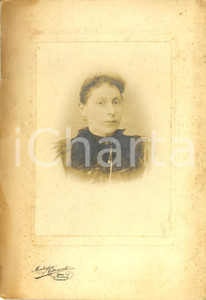 Fotografia d'epoca originale 1890 ca COMO Donna con spilla di perle *Foto MONTORFANO & TETTAMANTI DANNEGGIATA 1