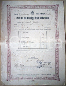 Documento originale, autentico 1910 BORGOLAVEZZARO NO Voti elem. Giuseppe ANDREOLI 1