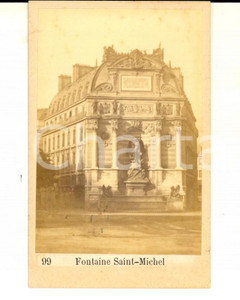 Fotografia d epoca originale 1880 ca PARIS Vue de la Fontaine SAINTMICHEL Photo Maison MARTINET CDV 1