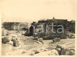 Fotografia d'epoca originale 1935 circa PAESTUM La Porta a Mare durante gli scavi *Fotografia 1