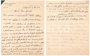 Autografo originale 1942 CICLISMO ALASSIO Lettera Mario VICINI per aumento ingaggio  AUTOGRAFO 1