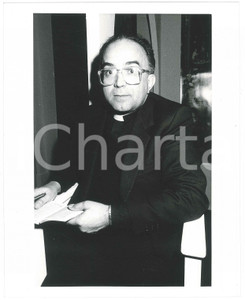 Fotografia d epoca originale 1985 ca ITALIA Monsignor Luciano PACOMIO Ritratto  Foto 20x25 cm 1
