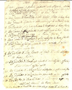 Documento originale, autentico 1806 PIOBBICO ? Inventario beni dotali nozze Maria MODETTI  Vincenzo GRINI 1