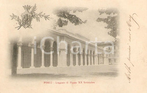 Cartolina originale da collezione 1900 FORLI  Loggiato Piazza XX SETTEMBRE  Stemma della cittÃ  Cartolina FP VG 1