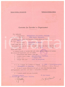 Autografo originale 1942 CICLISMO MILANO VIGORELLI  Contratto ingaggio Alphonse GROLIMUND Autografo 1