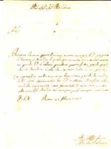 Manoscritto, lettera originale 1745 ROMA Nicola PELLEGRINI pronostica la buona riuscita di una commedia 1