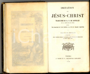 Libro, pubblicazione d'epoca 1858 L'Imitation de JÃ©sus-Christ - R. P. DE GONNELIEU *Ed. Alfred MAME' 1